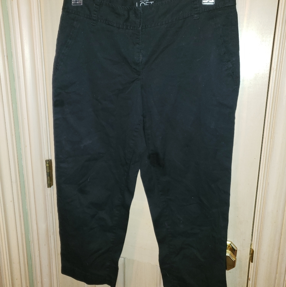Ann Taylor Loft Black Misses sz 6 Julie Capris pants